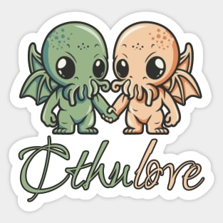 Cthulove - Cthulhus holding hands - Valentine Cthulhu #5 Sticker